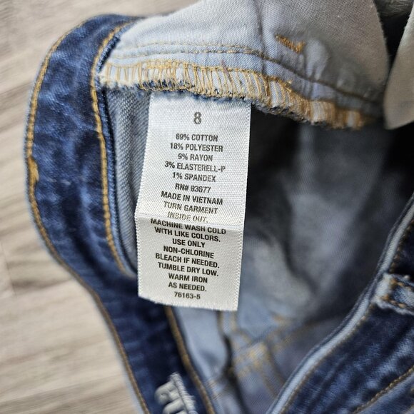 A.N.A Jegging Womens 8 Blue Mid Rise Distressed Skinny Jeans Raw Hem Ankle - Picture 6 of 11